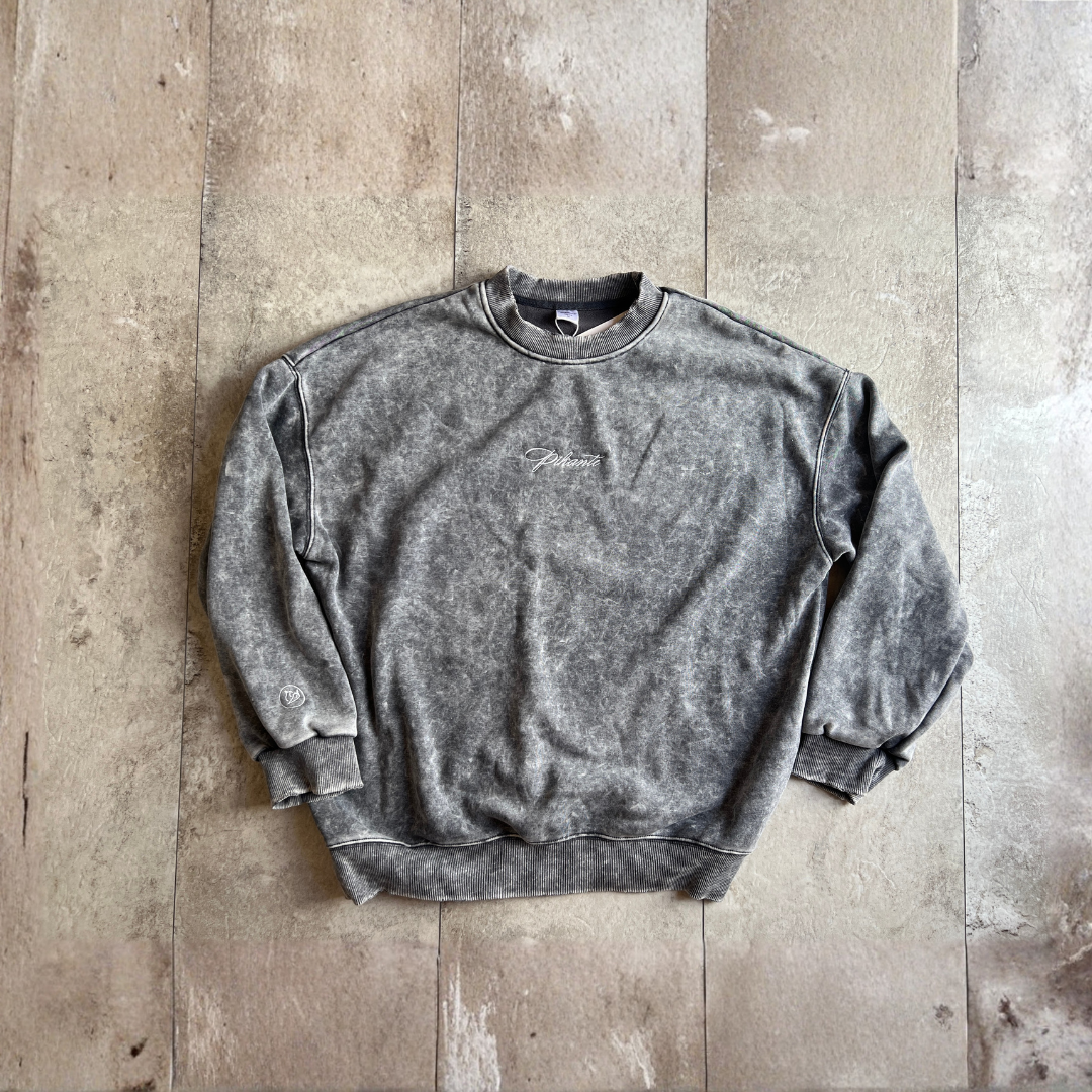 Buzo a la base Stone Wash- Gris